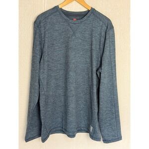 Rugged Elements Mens XL Blue Heathered Long Sleeve Crew Neck Utility Shirt EUC